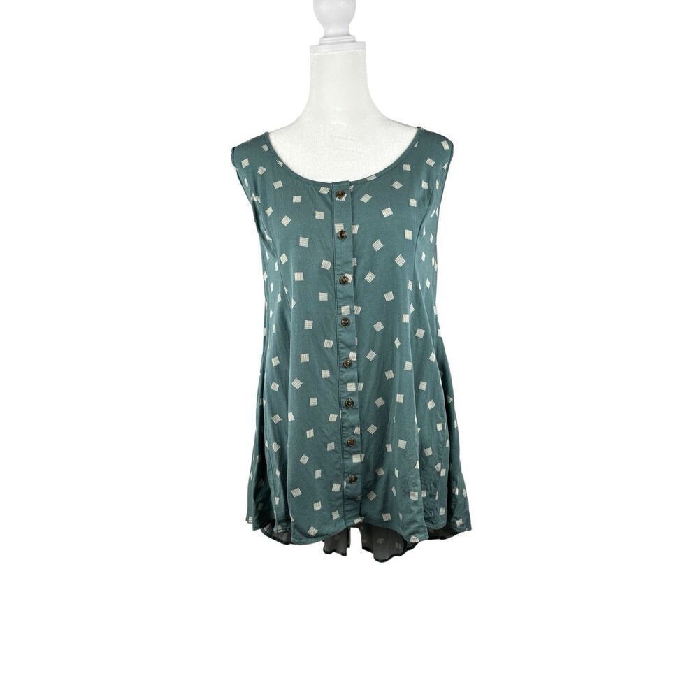 Torrid Fit and Flare Challis Sleeveless Tank Button Down 3